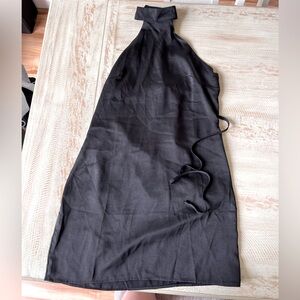 Black halter mini dress